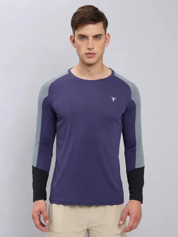 Men Colorblock Slim Fit Crew Neck T-shirt with TECHNO COOL 