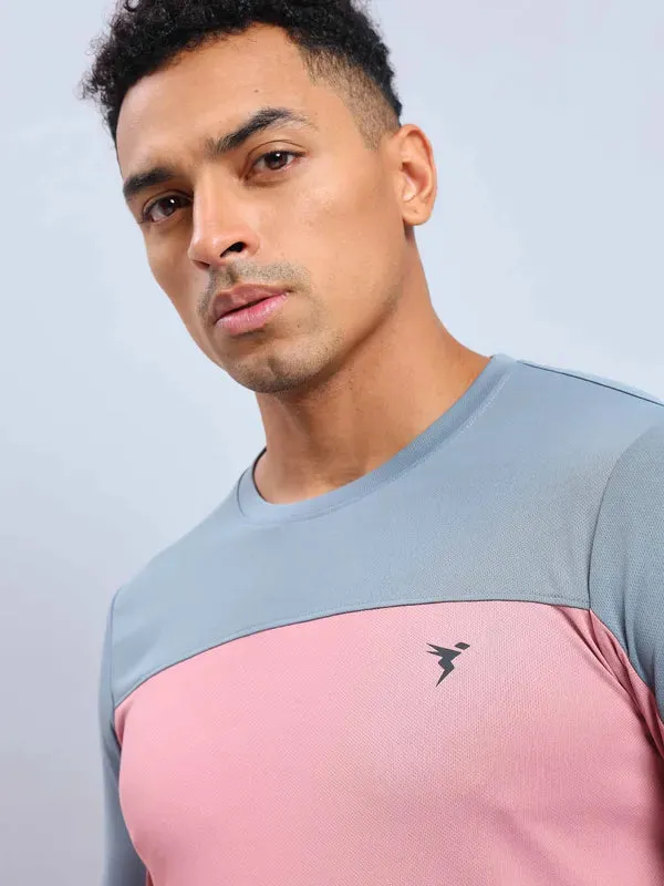 Men Colorblock Slim Fit Crew Neck T-shirt with TECHNO COOL 