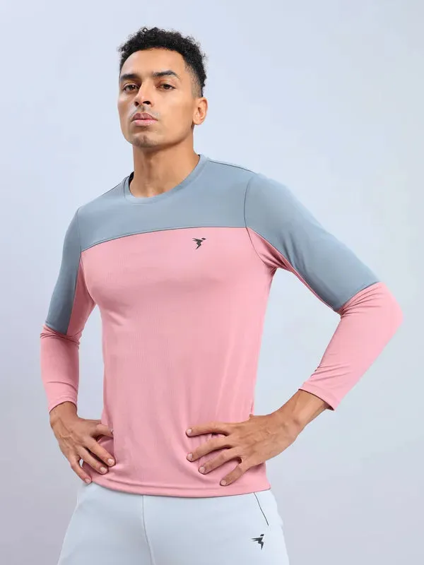 Men Colorblock Slim Fit Crew Neck T-shirt with TECHNO COOL 