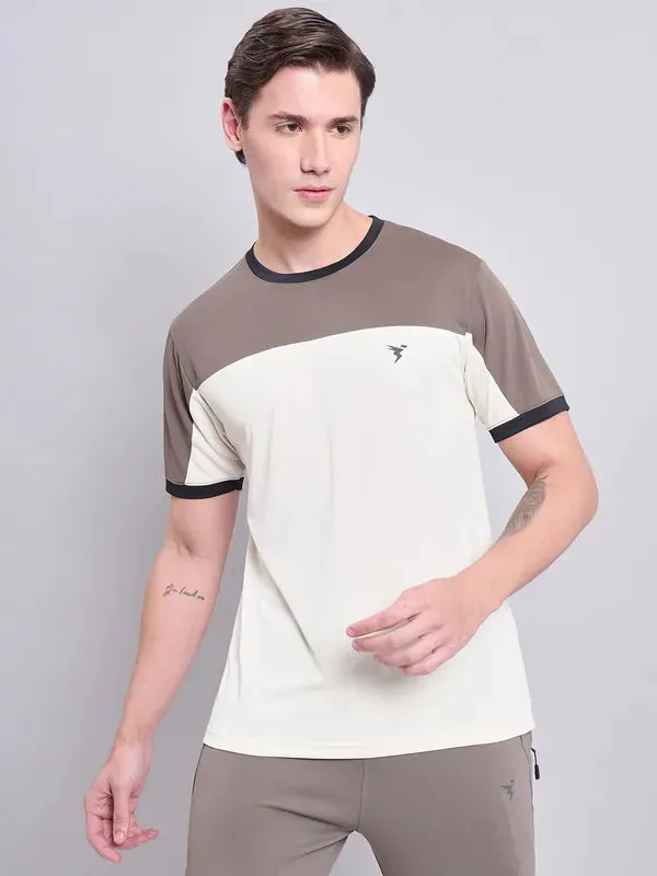 Men Colorblock Slim Fit Crew Neck T-shirt with TECHNO COOL 