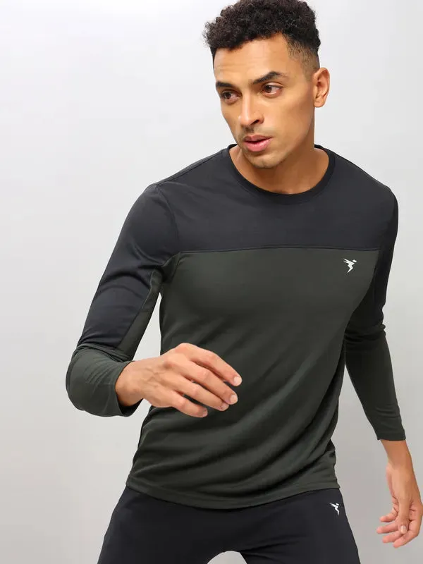 Men Colorblock Slim Fit Crew Neck T-shirt with TECHNO COOL 