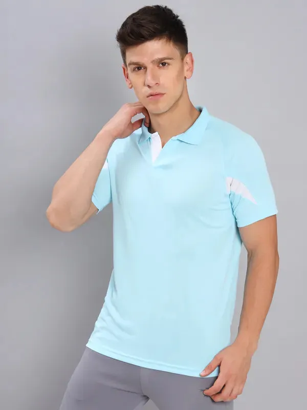 Men Colorblock Slim Fit Polo T-shirt with TECHNO COOL 