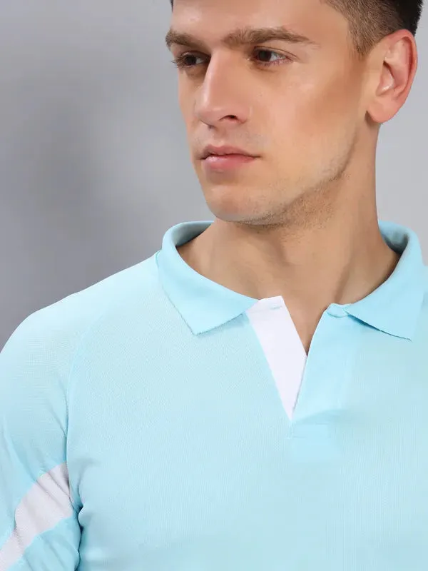 Men Colorblock Slim Fit Polo T-shirt with TECHNO COOL 