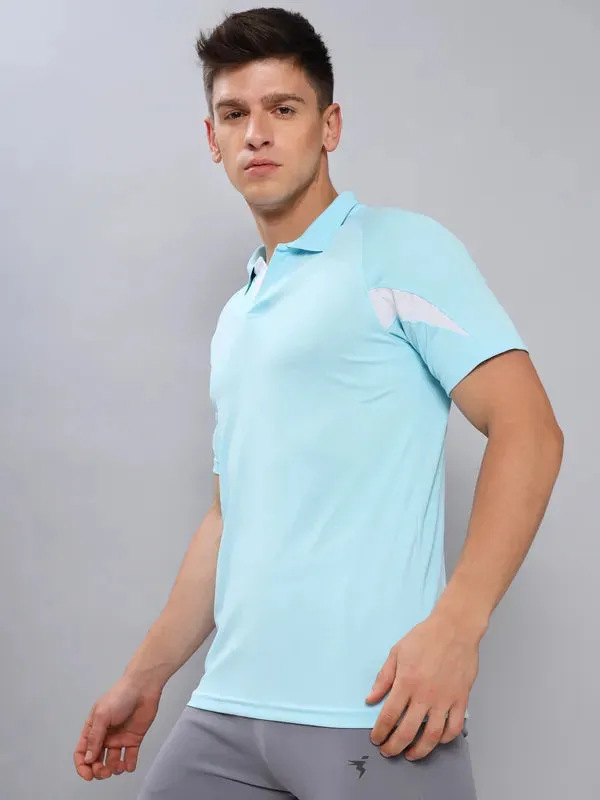 Men Colorblock Slim Fit Polo T-shirt with TECHNO COOL 