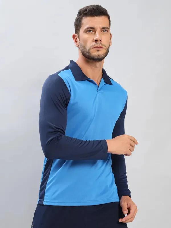 Men Colorblock Slim Fit Polo T-shirt with TECHNO COOL 