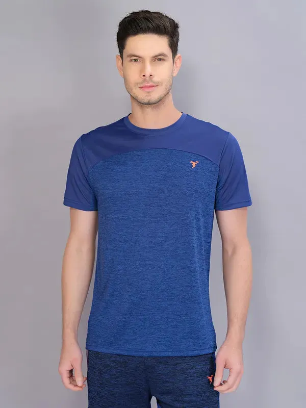 Men Crew Neck Slim Fit Melange T-shirt with DOUBLE COOL