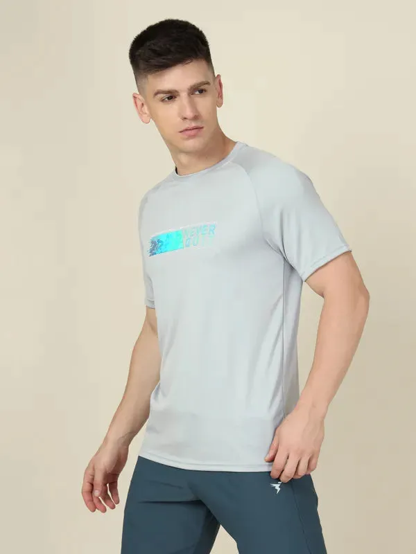 Men Graphic Printed Slim Fit Crew Neck T-shirt with TECHNO COOL 