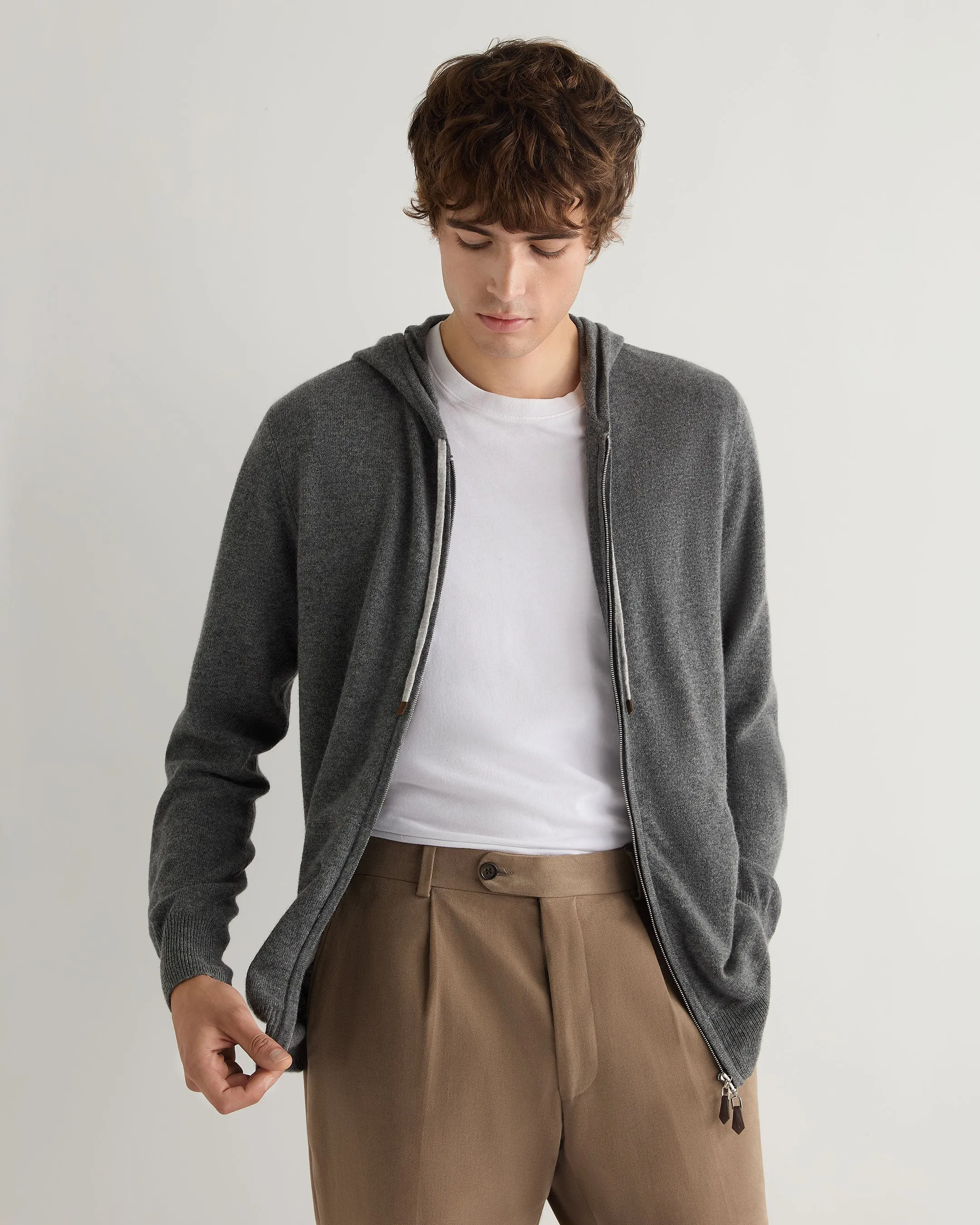 Men's Ladbroke Cashmere Hoodie Elephant Grey