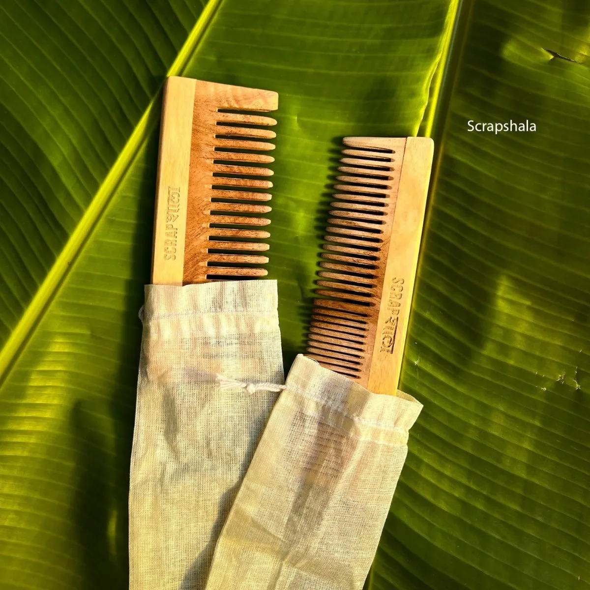 Neem Ayurvedic Comb set of 2 | Anti-breakage | 100 % Biodegradable