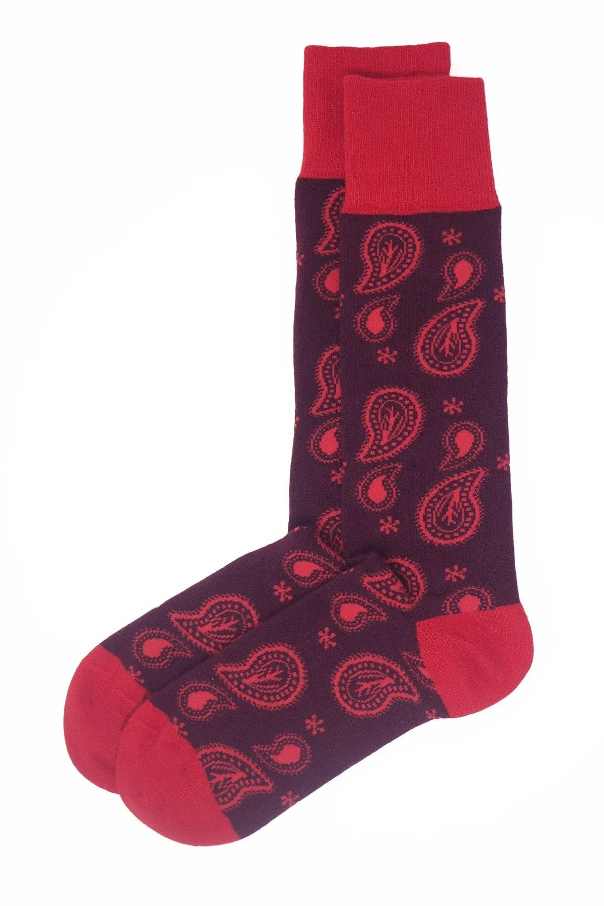 Paisley Men's Organic Cotton Socks | Burgundy