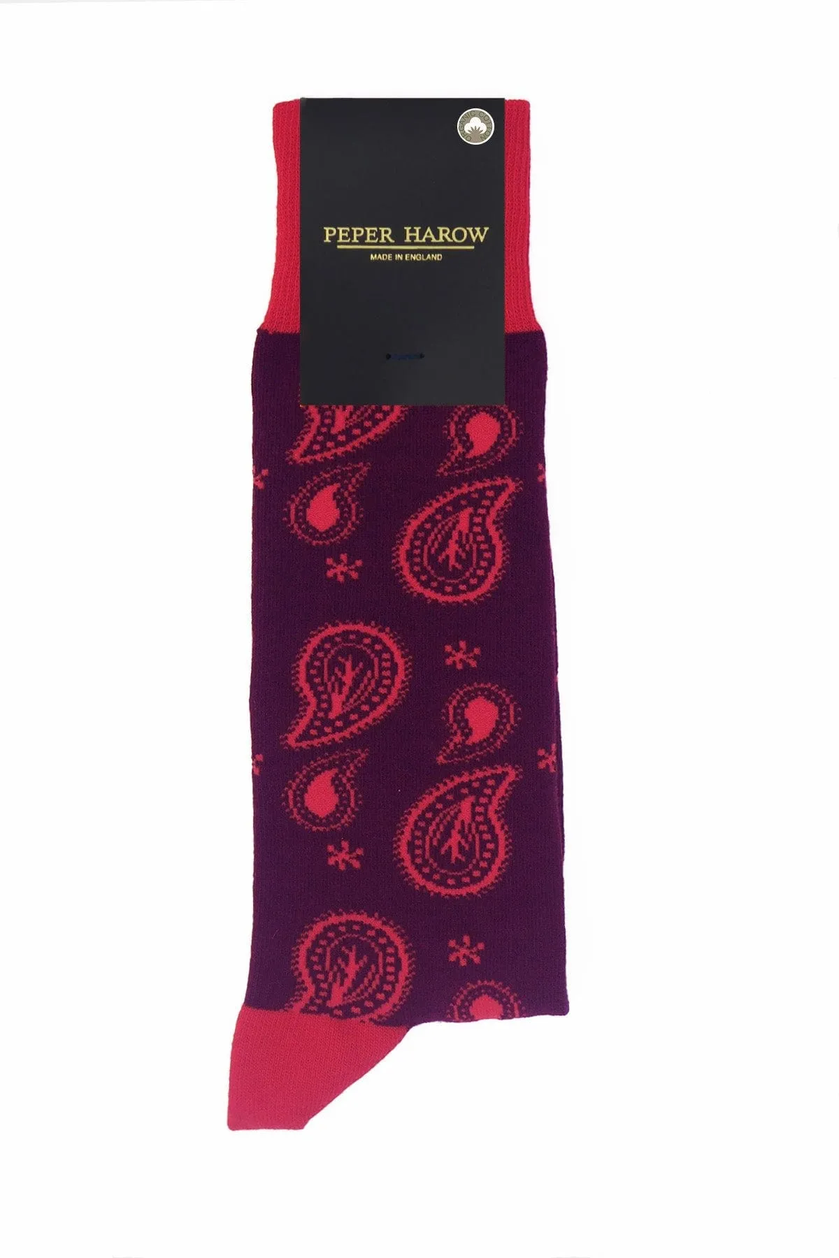 Paisley Men's Organic Cotton Socks | Burgundy