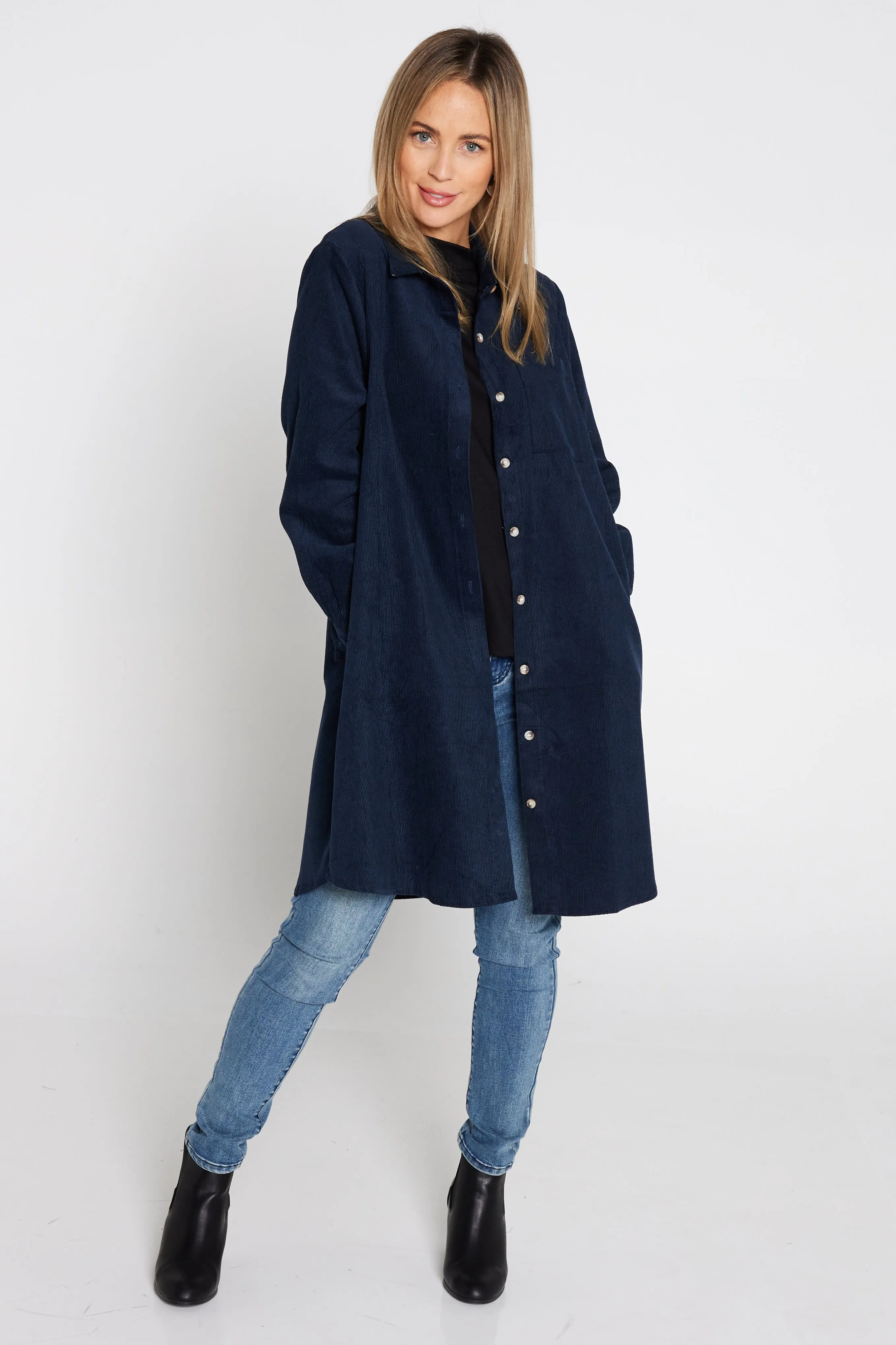 Parvati Corduroy Overshirt - Navy