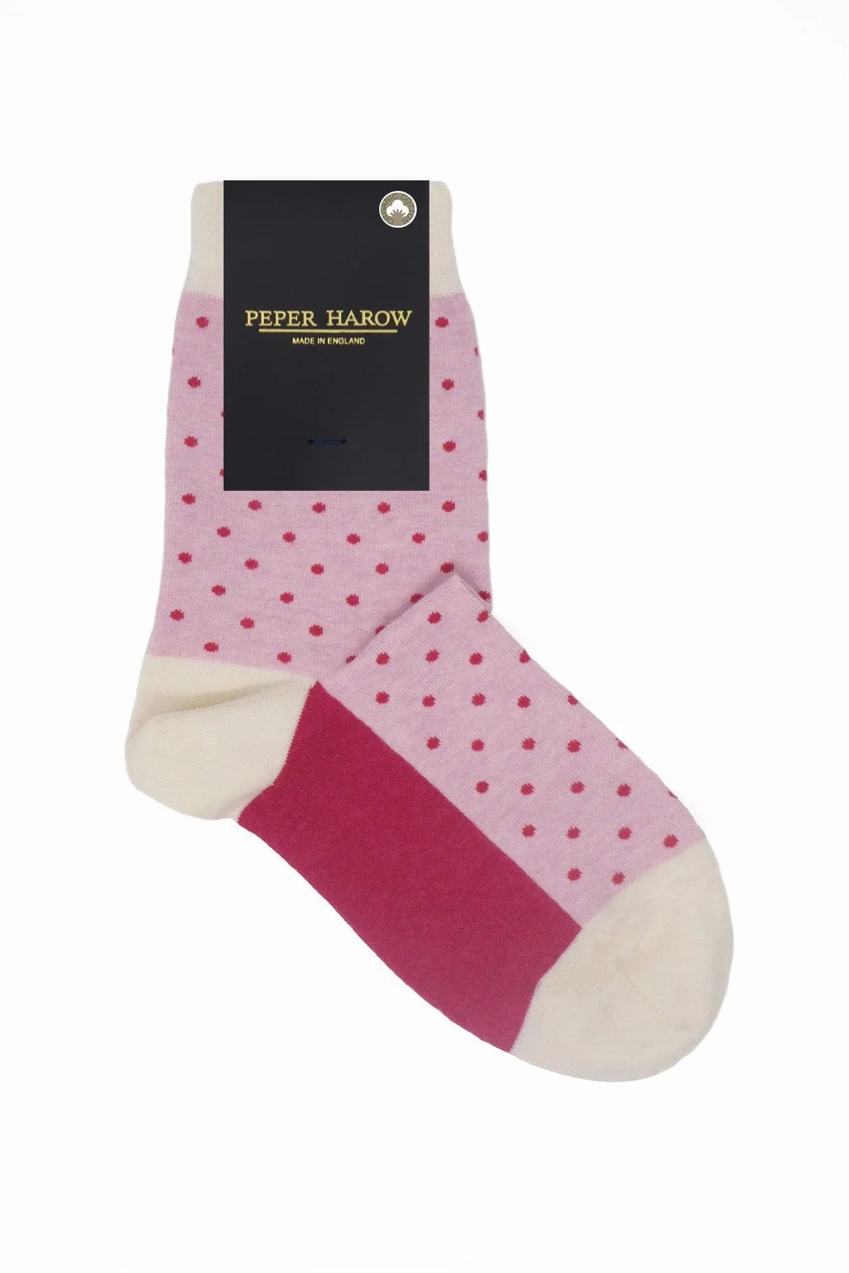 Pin Polka Women's Organic Cotton Socks | Pink