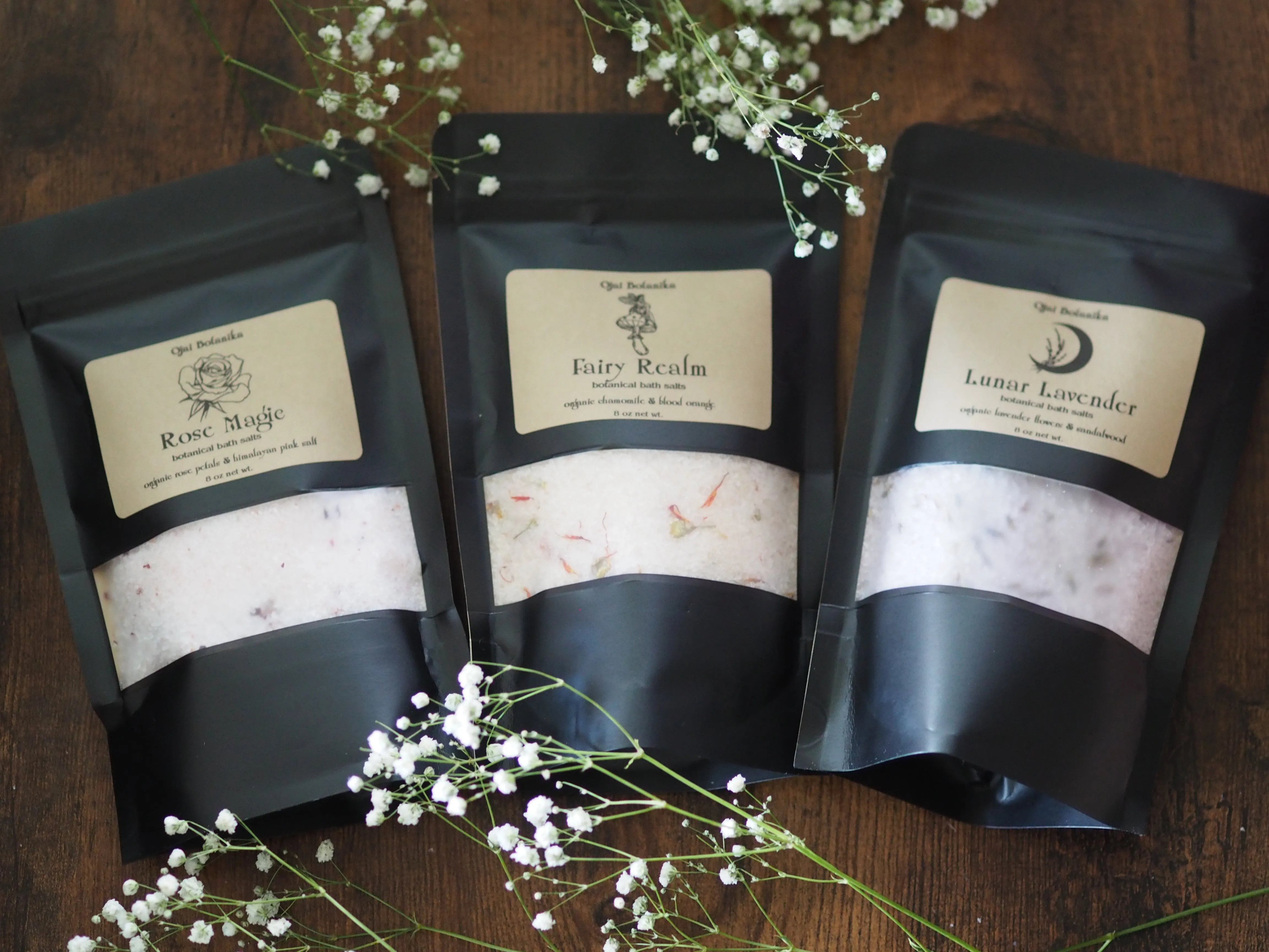 Rose Magic Botanical Bath Salts - Organic Rose Petals & Himalayan Pink Salt