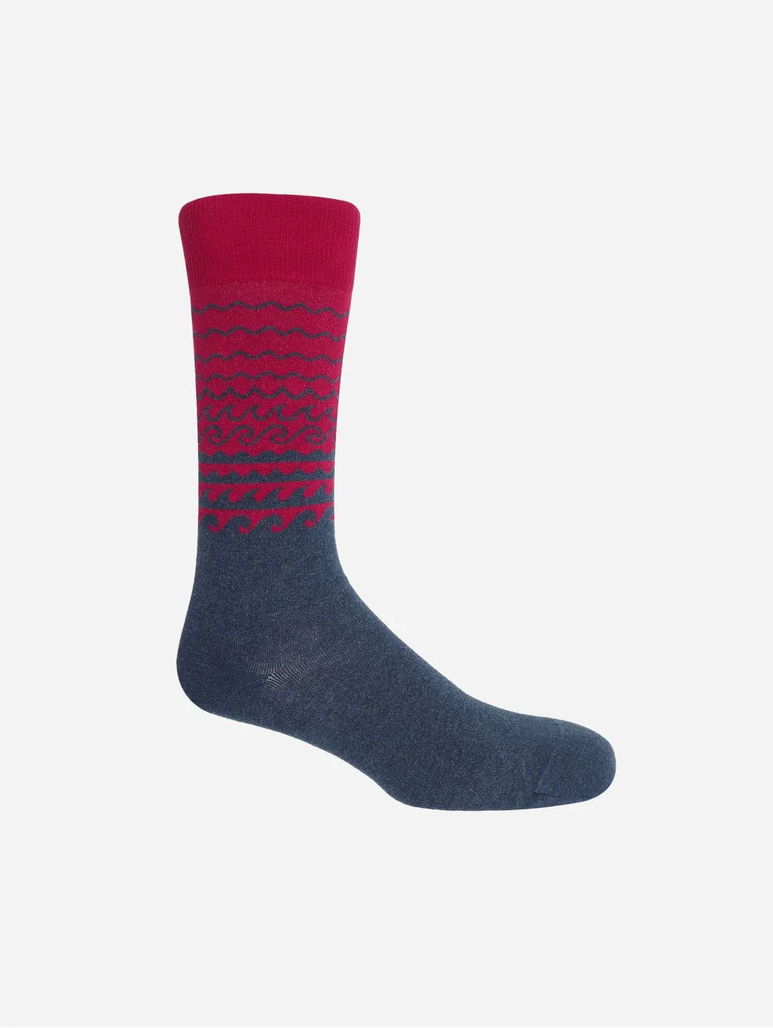 Wave Men's Organic Cotton Socks | Red