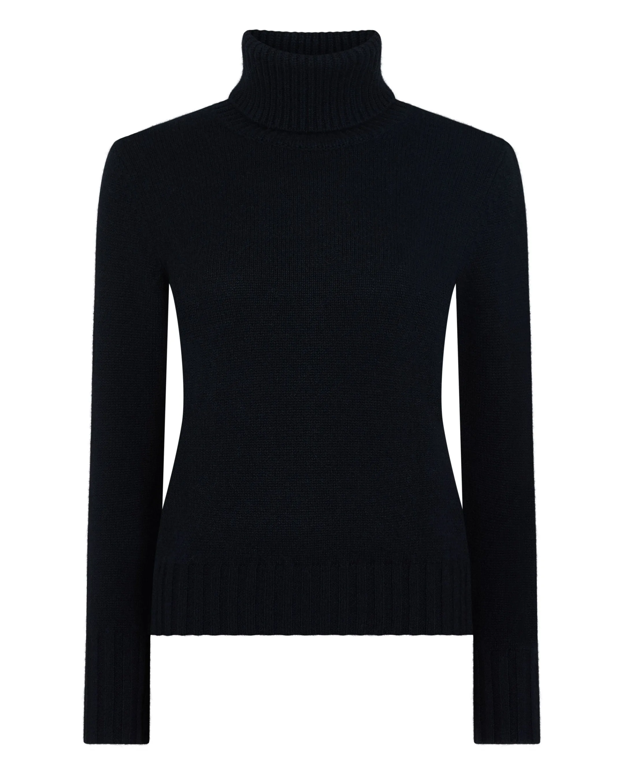 Women's Hazel Chunky Roll Neck Cashmere Jumper Navy Blue